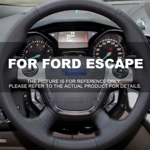 15" Steering Wheel Cover Genuine Leather for Ford Escape 2014 2015 2016 - Foto 1 di 12