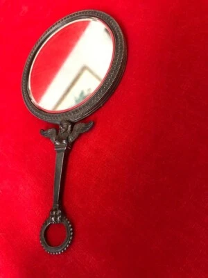 Argent Massif miroir Ancien face a main joaillier Lapar paris - Photo 1/4