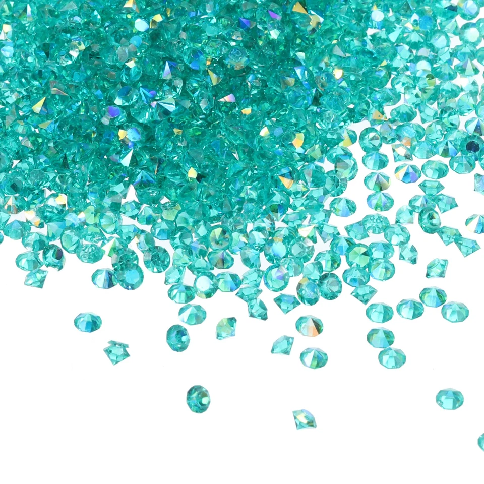 14000Pcs Acrylic Wedding Table Diamonds 3mm Crystals Gems Teal AB Foto 1 de 4