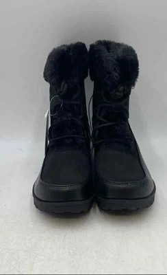 JBU Womens Black Faux Fur Lined Round Toe Lace-Up Ankle Snow Boots Size 7M - Image 1 of 4