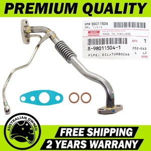 Genuine Turbo Charger Oil Feed&Pipe+Gaskets For Isuzu D-Max 4JJ1 3.0L 2007-2010 - Picture 1 of 11