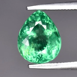💎 1.86ct 8x6.5mm Pear Natural Green Apatite - Unheated, Africa Gemstone - Picture 1 of 4