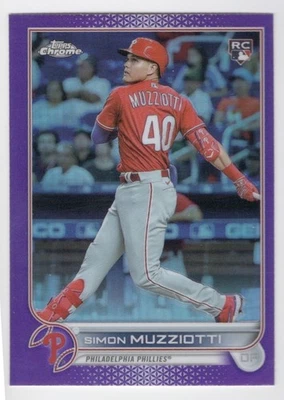 Simon Muzziotti 2022 Topps Chrome Update Series Purple Rookie RC #USC158 - Image 1 of 2