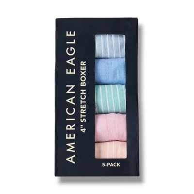 Paquete de 5 calzoncillos boxer elásticos AEO American Eagle para hombre. Mediano  Foto 1 de 2