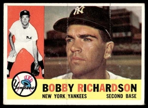 1960 Topps *pliegues Bobby Richardson New York Yankees #405A - Imagen 1 de 2