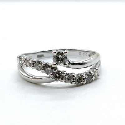 NO TARIFF Jewelry Ring Natural Diamond 0.5ct White Gold 2336689 - Image 1 of 4