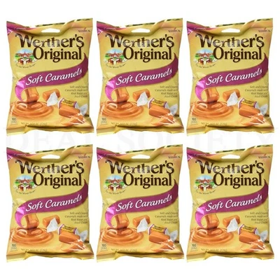 Werther's Original Caramelos Suaves Caramelos 4.51oz Lote de 6 Foto 1 de 3