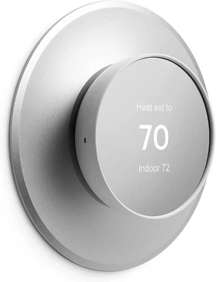 Metal Wall Plate Trim Kit for Google Nest Thermostat 2020 Cover (Silver) - Image 1 of 4