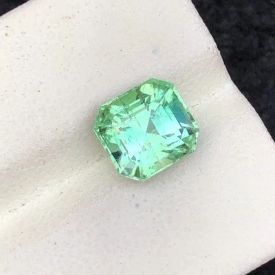3.2 Carat Natural Asscher Cut Blueish Green Tourmaline Gemstone From Afghanistan - Image 1 of 4