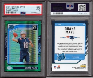 2024 Panini Donruss Optic - Rated Rookie Drake Maye #229 Green Hyper Prizm (RC) - Bild 1 von 1