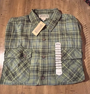 Duluth Trading Shirt Mens XL Green Plaid Free Swingin Flannel Wicking NWT - Picture 1 of 5