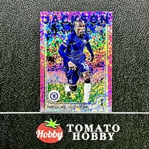 TOPPS UEFA CLUB COMPETITIONS 2024-25 NICOLAS JACKSON PINK SPARKLE REFRACTOR - Picture 1 of 2