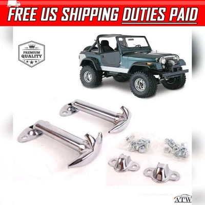 PARA JEEP CJ CJ5 CJ7 CJ8 YJ 1955-1995 2X CIERRE CAPÓ CROMADO Foto 1 de 4