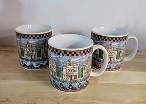 3 tazas de café Sakura casa embrujada tazas de Halloween Debbie Mumm 2001 Oneida - Imagen 1 de 13