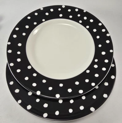 2 Kate Spade Primrose Drive черный Lenox акцент пластины 9,5 дюйма набор из 2 новый - Изображение 1 из 4