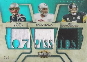 Tom Brady Tony Romo Roethlisberger 2008 Topps Triple Threads Jersey Relic #/3 SP - Picture 1 of 4