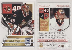 2003-04 Pacific Crown Royale Blue /850 Patrick Lalime #71