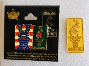 USA Olympic Atlanta 1996 Vintage Pin On Card Plus Bonus Olympic Pin - Picture 1 of 4
