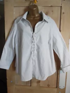 Etam Cool Vintage Collared Corset Style Blouse 22 - Picture 1 of 7