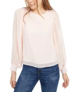 MSRP $59 Q & A Volume Sleeve Blouse Pink Size Large - Picture 1 of 1
