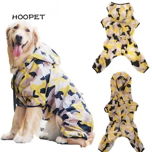 Pet Dog Raincoats Hooded Jumpsuit Rain Clothes Waterproof Jacket Hoopet Nacoco - Picture 1 of 6