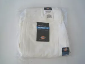 Pantalones utilitarios DICKIES calce relajado crema para hombre 34 x 32 nuevos en paquete - Imagen 1 de 4