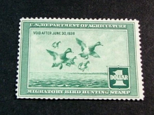 US  Duck Stamps Scott# RW4 Scaup Ducks 1937 MNG L494 - Picture 1 of 2