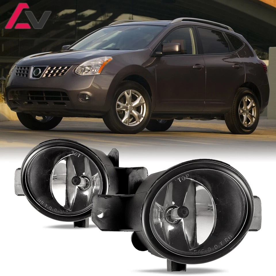 Par de luces antiniebla delanteras transparentes para parachoques Nissan Rogue 2008-2013 Foto 1 de 4