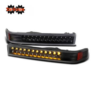 98-04 Chevy S10 S-10 Blazer Black Housing LED Bumper Turn Signal Light Amber - Bild 1 von 3