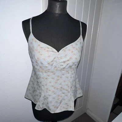 Top camisero floral verde algodón ingenuo Noa en pequeño *excelente estado* y2k vintage Foto 1 de 4
