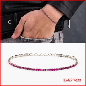 Tennisarmband 925 Silber Herren Damen verstellbar Zirkonia Steine Armband - Bild 1 von 12