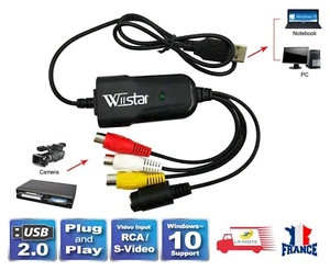 USB VHS Tapes To PC DVD Audio Video Converter 3 RCA HD DVR Capture Card