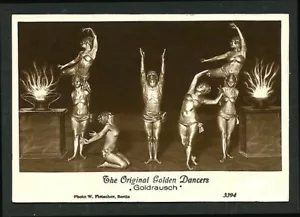 German 1920s GOLDEN DANCERS Surreal Sculpture-like Risque Photo VASTA Archives - Picture 1 of 1
