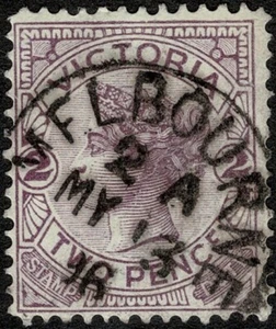 VIC POSTMARK - MELB. TIME CODE - 2 A. 13 MY 1896. - Picture 1 of 1