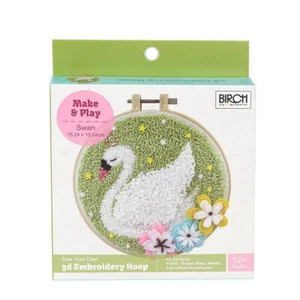 Birch Punch Needle Kit Kids Beginner Swan Inc Threads 15x24cm - Picture 1 of 3