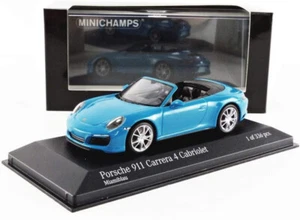 Porsche 991 carrera 4 cabriolet Miami blau 2016 - Minichamps 410 067 232 - Foto 1 di 8