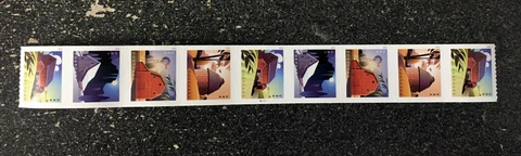 2021USA #5550-5553 Postcard Forever Rate Barns - PNC Coil Strip of 9  #B11111 Cover