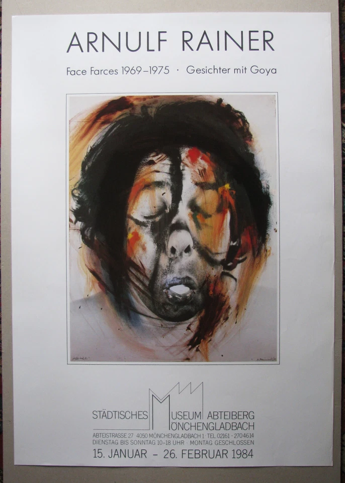 ARNULF RAINER .  PLAKAT  , FACE FARCES  1969 - 1975  . GESICHTER MIT GOYA  . - Bild 1 von 1