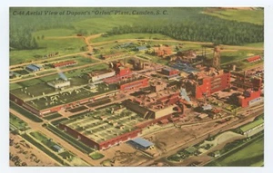 Aerial View Dupont Orlon Plant Camden South Carolina Linen Postcard - Picture 1 of 2