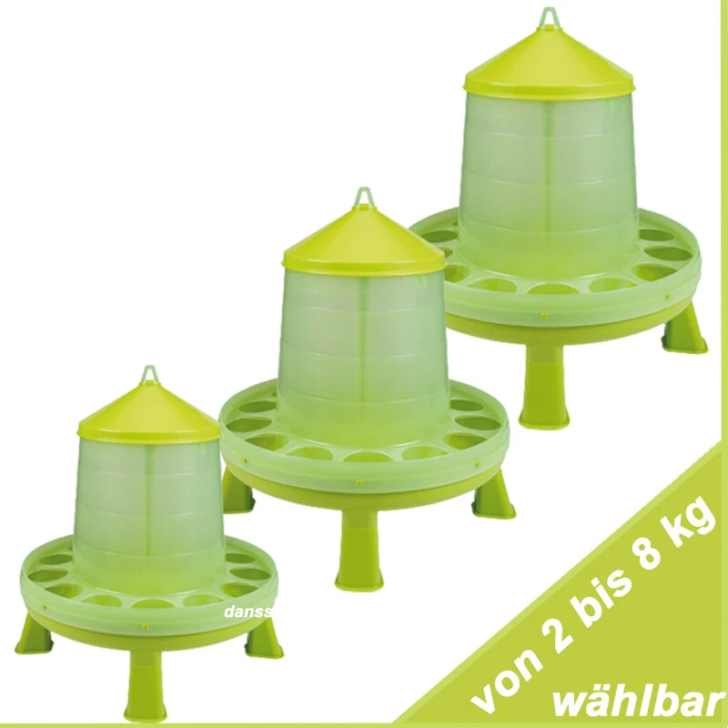 Futterautomat mit Standfüßen Hühner Geflügel Wachteln Futtertrog 2 bis 8 kg - Bild 1 von 1