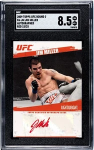 2009 Topps UFC Round 2 Red Ink 1st Auto JIM MILLER 15/25 - SGC 8.5 - Rookie - Picture 1 of 2