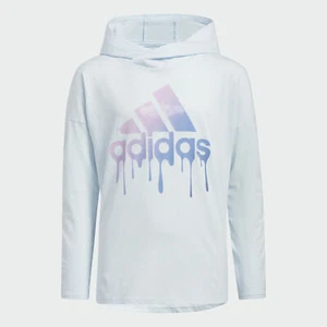 Adidas Girls' Long Sleeve Graphic Hoodie, XL, Blue - Picture 1 of 2