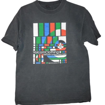 Volcom Colorful Grid Pattern T-Shirt Size Medium - Image 1 of 2