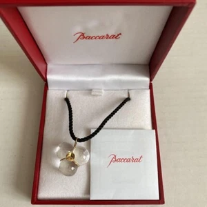 Auth Baccarat Necklace Baccarat Crystal 18K 750 Yellow Gold/Cord Grape motif - Picture 1 of 10