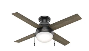 Hunter, 44" Matte Black LED "Kensie " Indoor Ceiling Fan | Dimmable Light - Picture 1 of 10