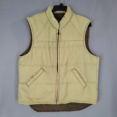 Sears Outerwear Men's Puffer Vest Full Zip Quilted Sleeveless Tan Size L Reg - Image 1 of 4