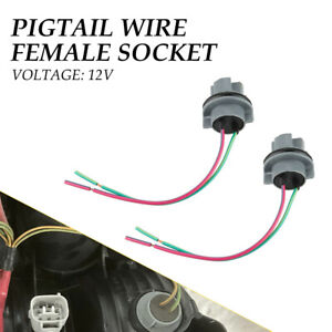 Universal Pigtail Wire Female Socket 7440 Two Harness Front Turn Signal Park New