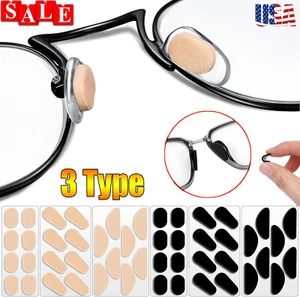 24 Pairs Eyeglass Nose Pads, Soft Silicone Adhesive Air Chamber Glasses Nose Pad - Picture 1 of 19