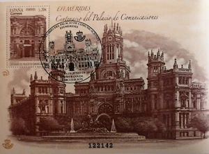 2019 España Centenario del Palacio de Comunicaciones con Matasellos Primer día. - Imagen 1 de 2