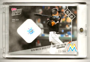 2017 Topps Now #63A Ichiro Suzuki (HR en turno final al bate) reliquia 72/99 Marlins - Imagen 1 de 2